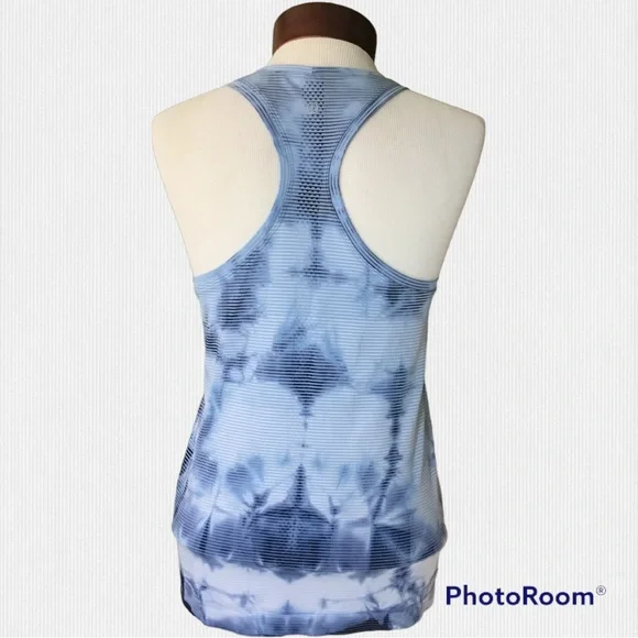 Lululemon Run Swiftly Tech Tank Top Racerback Workout Tie Dye Blue - Picture 4 of 5